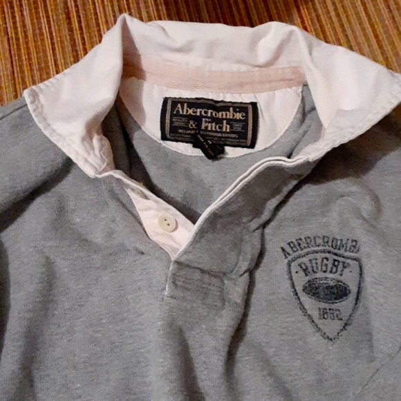 Vintage Abercrombie&Fitch LongSleevePoloRugby1892Grey SizeMedium - Picture 1 of 4